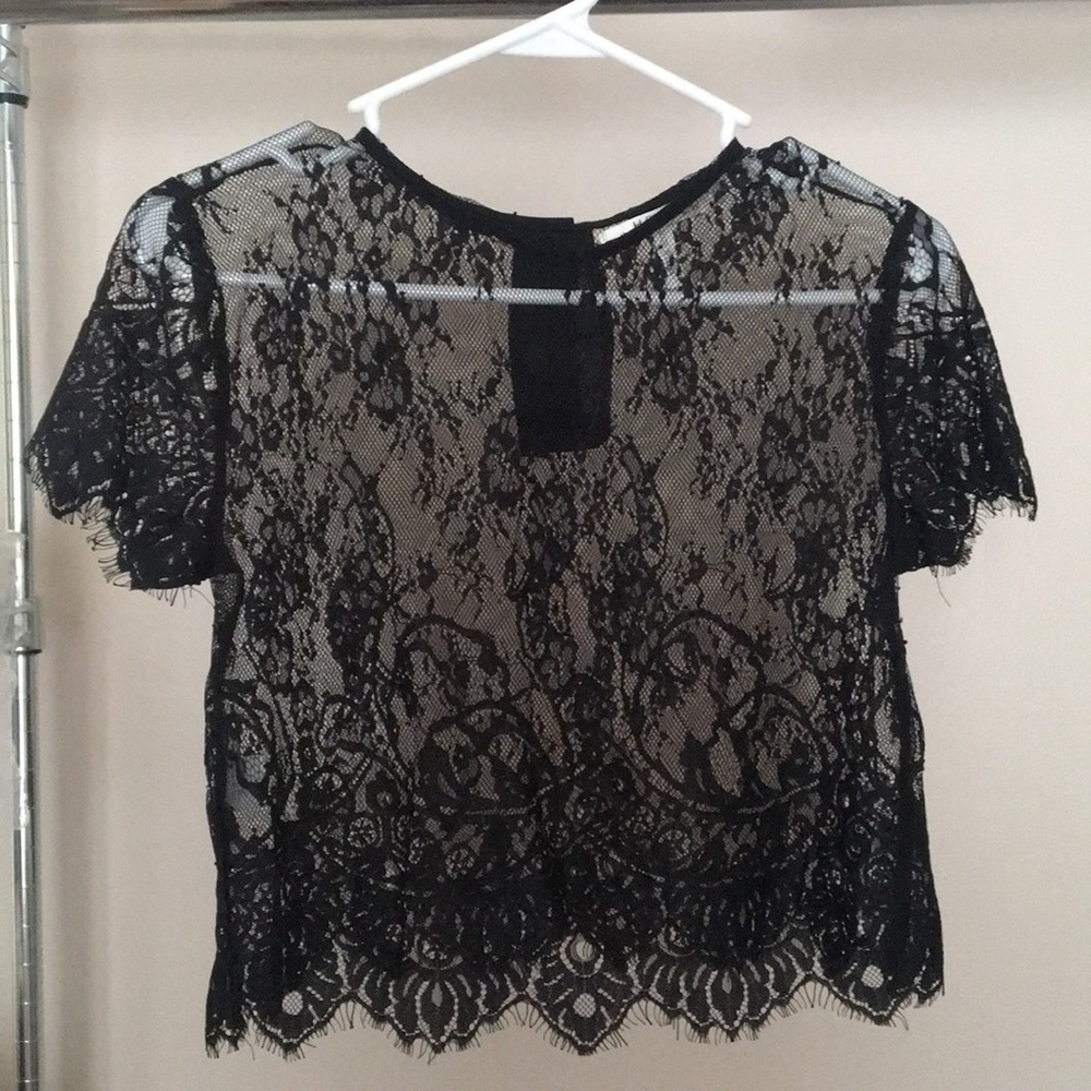 SHEER LACE CROP TOP